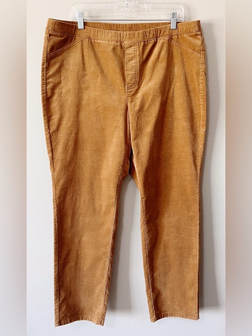 J. Jill NWT Pull-On Corduroy Pants Dark Camel Tan Size Large Highrise Workwear